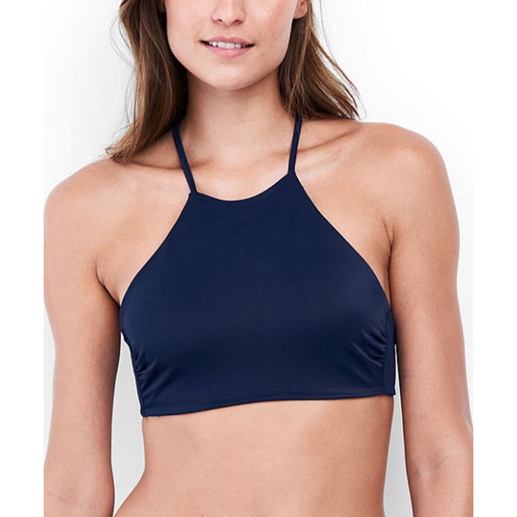 Land's End Reversible High-Neck Bikini Top Starry & Navy Storm Size S - Picture 3 of 3